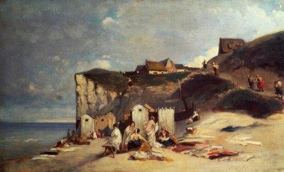 Femmes se baignant à la mer près de Dieppe I - Carl Spitzweg