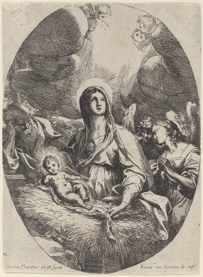 La Sainte Famille avec des anges - Carlo Maratta