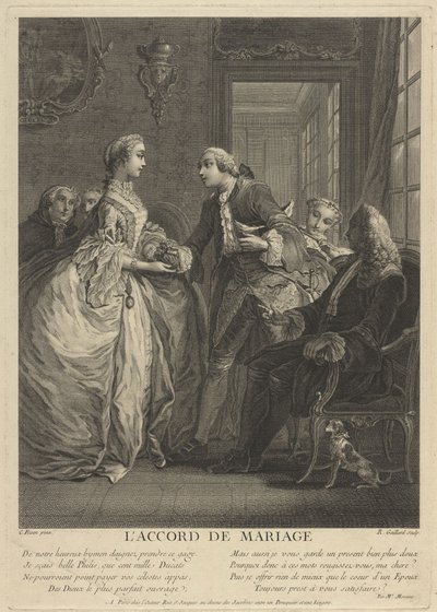 Contrat de mariage, 18e siècle - Charles Eisen