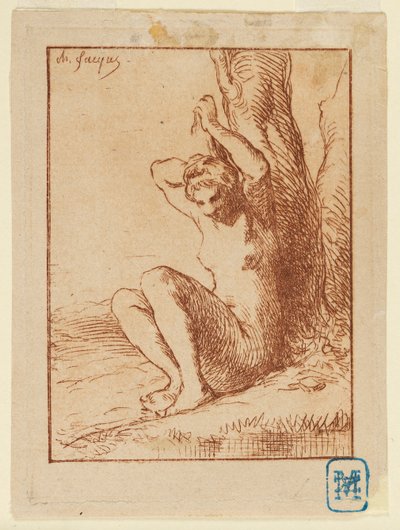 Femme nue assise près d