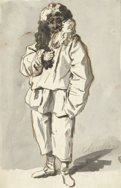 Polichinelle romain en costume de carnaval - Charles Louis Clerisseau