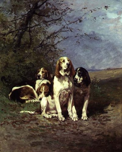 Chiens au repos - Charles Oliver de Penne