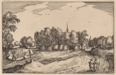 Un couvent - Claes Jansz Visscher after Johannes van Doetechum, the Elder after Lucas