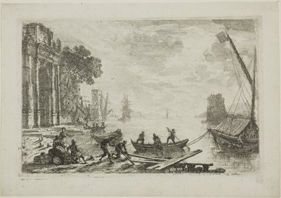 Scène de port avec soleil levant - Claude Lorrain