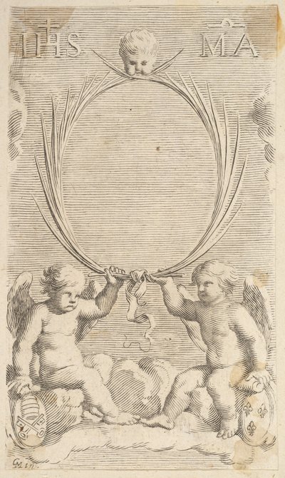 Deux Anges Assis sur des Nuages - Claude Mellan