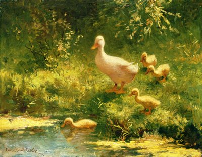 Mère avec des canards - Constant Artz