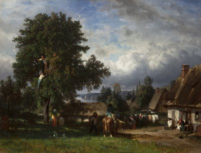 Récolte de Pommes en Normandie, 1835-65 - Constant Emile Troyon