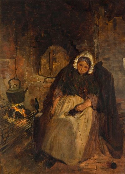 Une vieille femme endormie - David Cox the elder