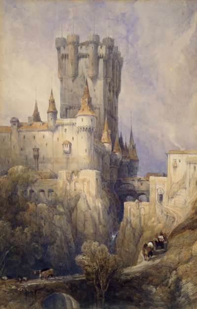 Alcazar, Ségovie, Espagne, 1836 - David Roberts