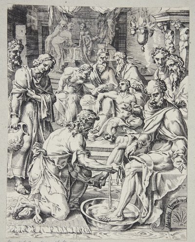 Le Christ lavant les pieds des disciples - Dirck Volckertsz. Coornhert