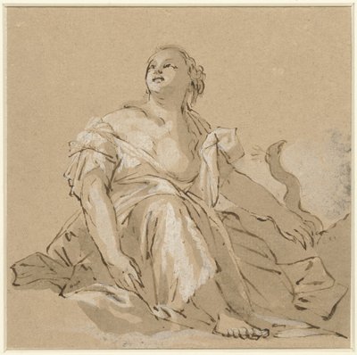 Junon assise sur des nuages - Domenico Zanetti (attributed to)