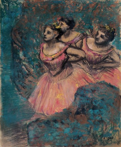 Trois danseuses en costume rouge - Edgar Degas