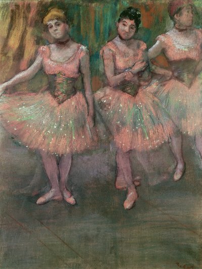 Danseuses portant des jupes couleur saumon - Edgar Degas