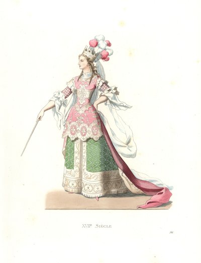 Femme française en costume de ballet - Edmond Lechevallier Chevignard