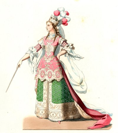 Femme française en costume de danse de ballet - Edmond Lechevallier Chevignard