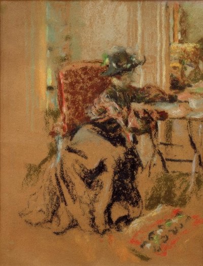 Femme dans une chambre ou La visiteuse - Edouard Vuillard