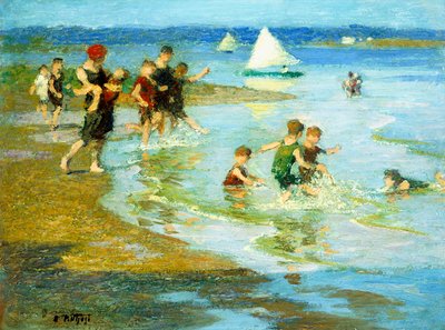 Enfants jouant sur la plage - Edward Henry Potthast