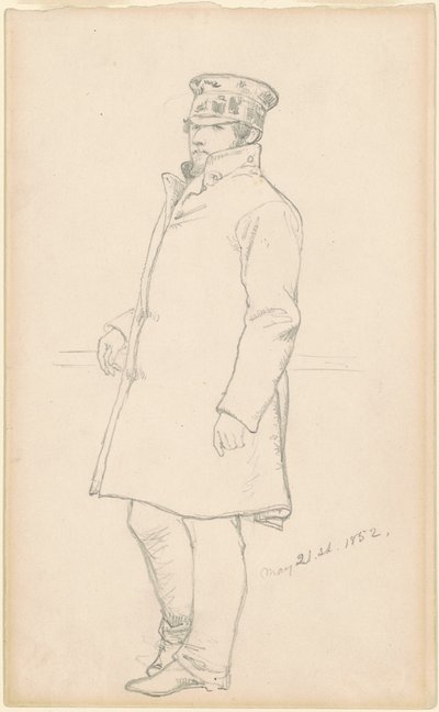 Homme en casquette et manteau - Emanuel Gottlieb Leutze