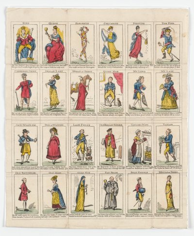 24 personnages de la Nuit des Rois, 1818 - English School