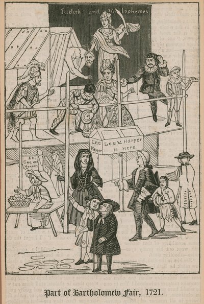 Foire de Bartholomew, 1721; Stand de Lee et Harper - English School