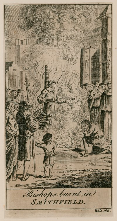 Brûlage des martyrs à Smithfield - English School