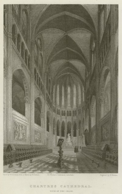 Cathédrale de Chartres, vue du chœur (gravure) - English School