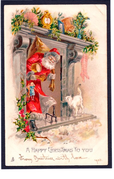 Carte postale de Noël, 1903 - English School