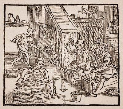 Monnayeurs au travail, 1577 - English School