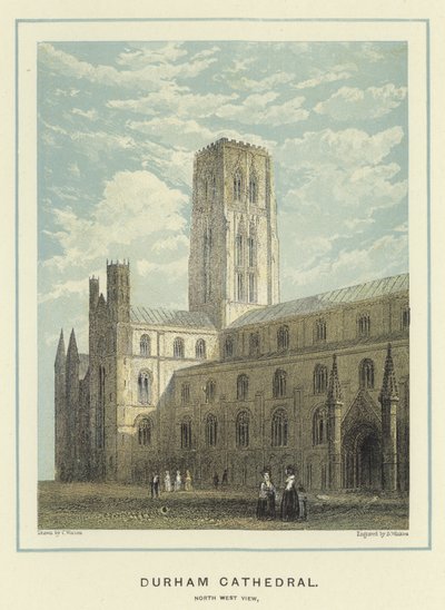 Cathédrale de Durham, vue nord-ouest - English School