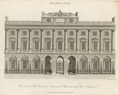 Élévation de la façade de Somerset Place - English School