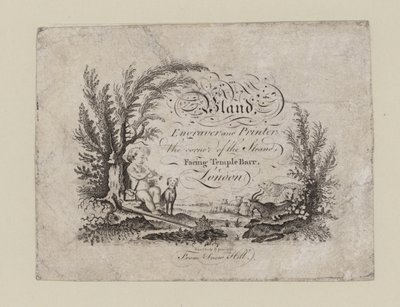 Graveur et imprimeur, Bland, carte de visite - English School