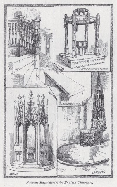 Baptistères célèbres dans les églises anglaises - English School