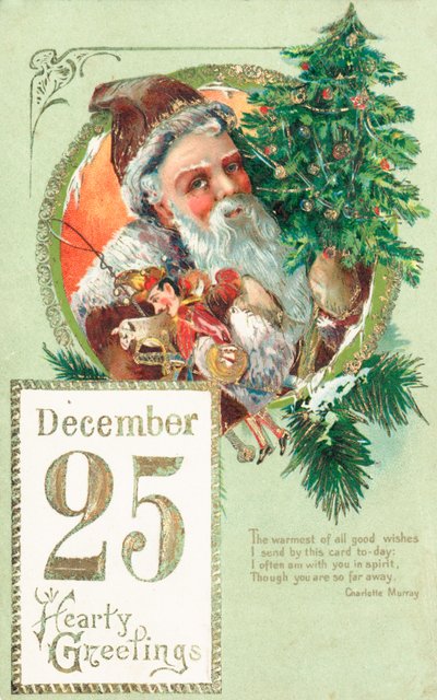 Père Noël, Carte de Noël - English School