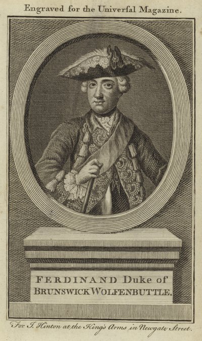 Ferdinand, Duc de Brunswick Wolfenbuttle - English School