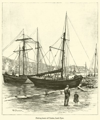 Bateaux de pêche au large de Tarbet, Loch Fyne - English School