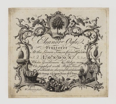 Marchande de fruits, Eleanor Ogle, carte de visite - English School