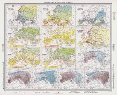 Isothermes et isobares, Europe - English School