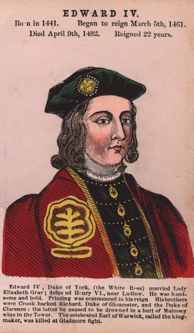 Roi Édouard IV (gravure en couleur) - English School