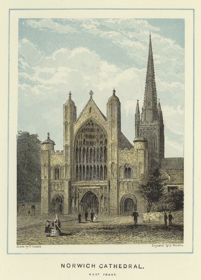 Cathédrale de Norwich, façade ouest - English School