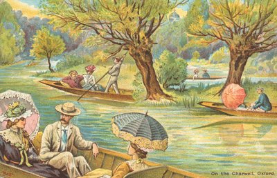 Sur le Cherwell (lithographie en couleur) - English School