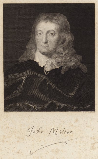 Portrait de John Milton - English School