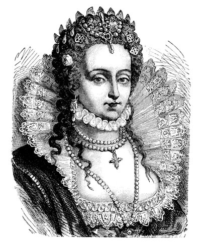 Reine Élisabeth I (lithographie en couleur) - English School