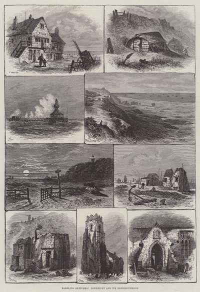 Croquis de Lowestoft et de ses environs - English School