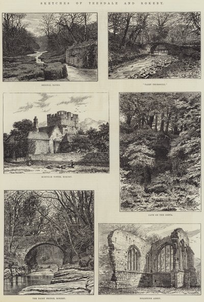 Croquis de Teesdale et Rokeby - English School