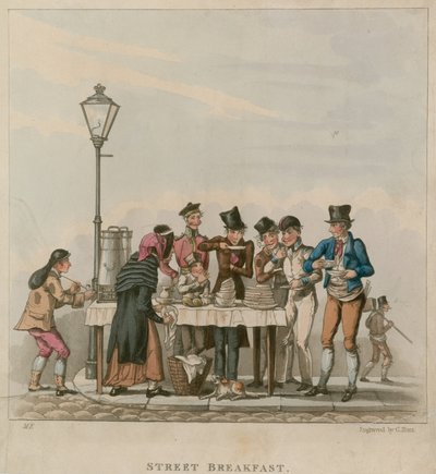 Petit-déjeuner de rue; dessin humoristique - English School