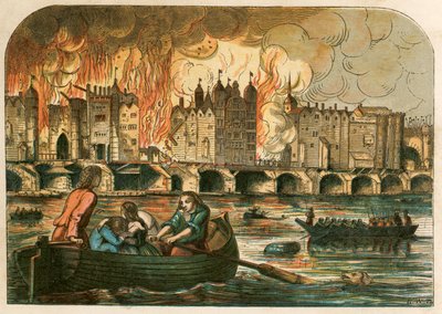 Le Grand Incendie de Londres, 1666 - English School