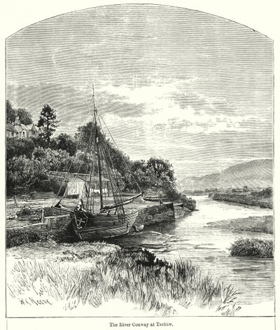 La rivière Conway à Trefriw (gravure) - English School