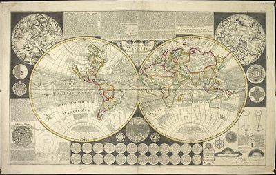 Carte du monde en deux hémisphères - English School