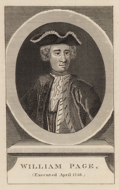 William Page, exécuté en avril 1758 - English School