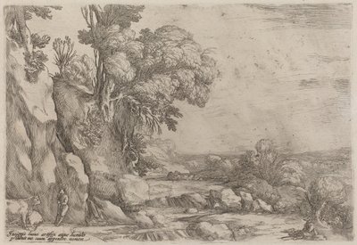 Paysage avec des bergers au repos - Ercole Bazicaluva